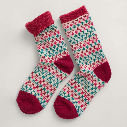 Seasalt Cabin Socks Cross Stitch Wild Berry