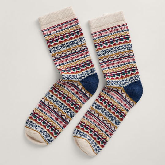 Seasalt Fair Isle Socks Water Avens Aran Multi