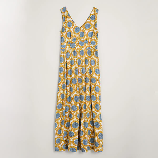 Seasalt Polmanter Dress Sunflower Collage Corn Size 10
