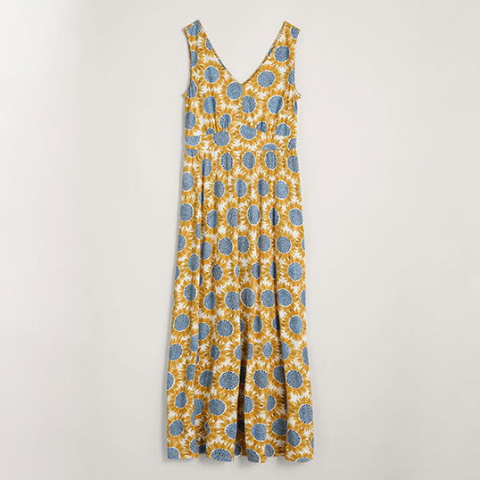 Seasalt Polmanter Dress Sunflower Collage Corn Size 10