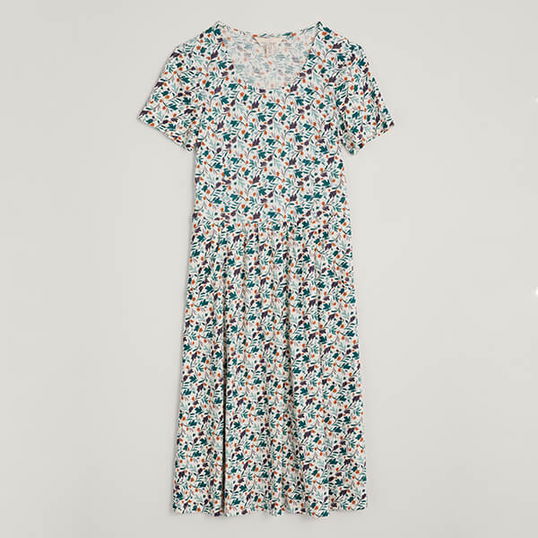 Seasalt Enor Dress Brushed Petals Chalk Size 10