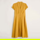 Seasalt Carved Wood Linen Dress Dark Hay Size 8