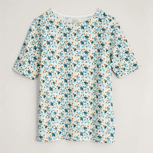 Seasalt Poisson Top Brushed Petals Seahorse Size 18