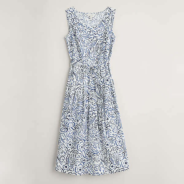 Seasalt Belle Dress Foliage Doodle Chalk Size 10