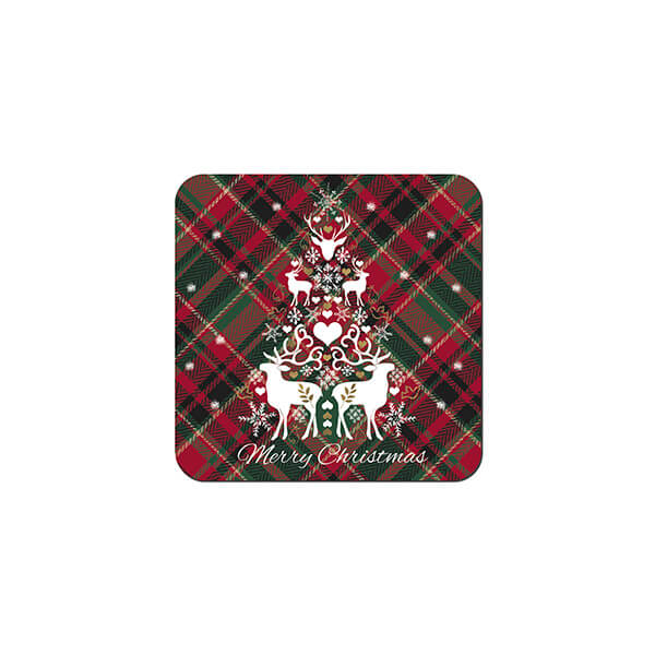 Denby Christmas Tartan Set of 6 Coasters