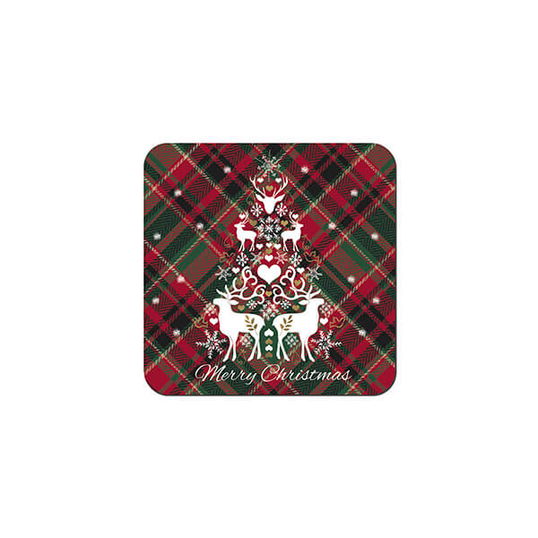 Denby Christmas Tartan Set of 6 Coasters