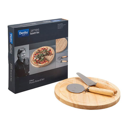 James Martin Denby Pizza Board and Cutter Set