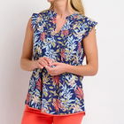 Brakeburn Trailing Tropics Sleeveless Blouse Size 16