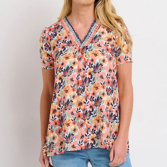 Brakeburn Summer Blooms Blouse Size 8