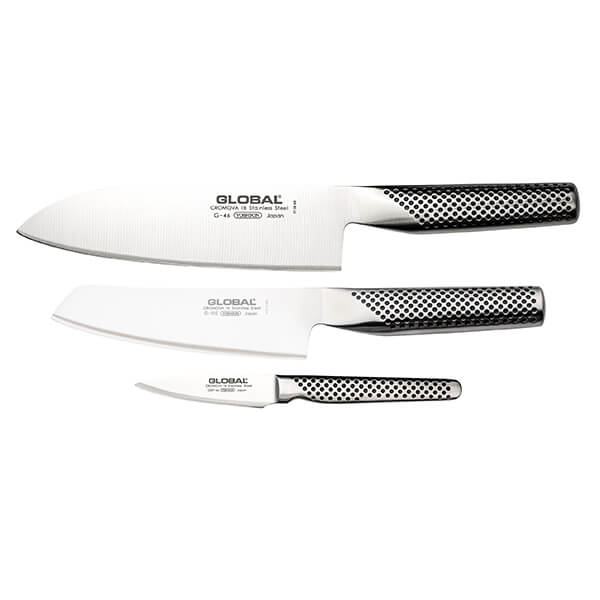 Global G-4610246 Earth Tsuchi 3 Piece Knife Set