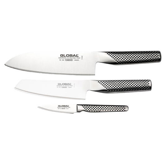 Global G-4610246 Earth Tsuchi 3 Piece Knife Set