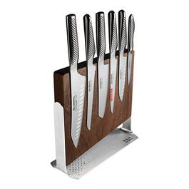 Global G-WATER7B Water Mizu 7 Piece Knife Block Set