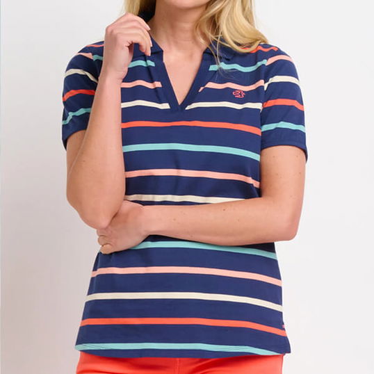 Brakeburn Stripe Polo Shirt Size 14