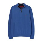 Joules Mens Blue Marl Hillside Quarter Zip Funnel Neck Jumper Size L