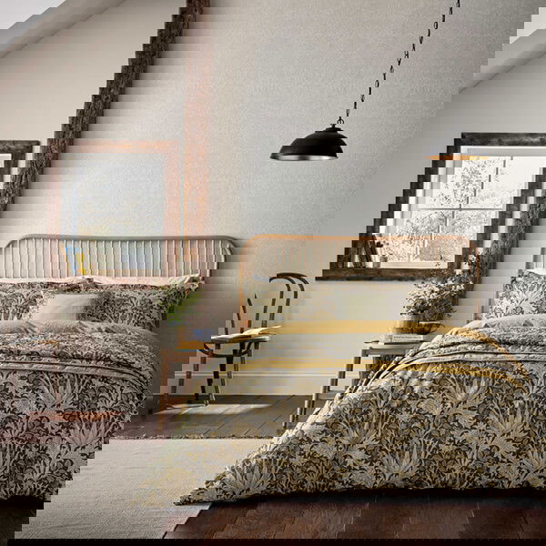 Morris & Co Artichoke Duvet Cover Set King Size Charcoal & Mustard