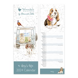 Wrendale Designs A Dogs Life Dog Slim Calendar 2024