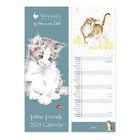 Wrendale Designs Feline Friends Cat Slim Calendar 2024