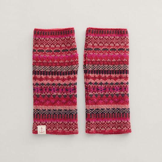 Seasalt Malva Fingerless Mittens Star Jasmine Carmine