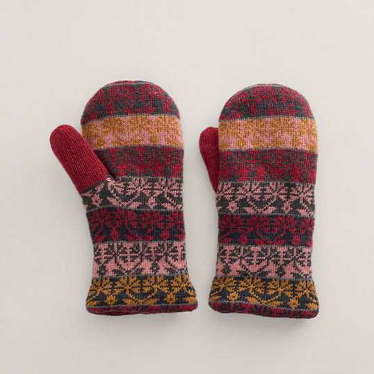 Seasalt Mingle Mittens Star Flower Carmine