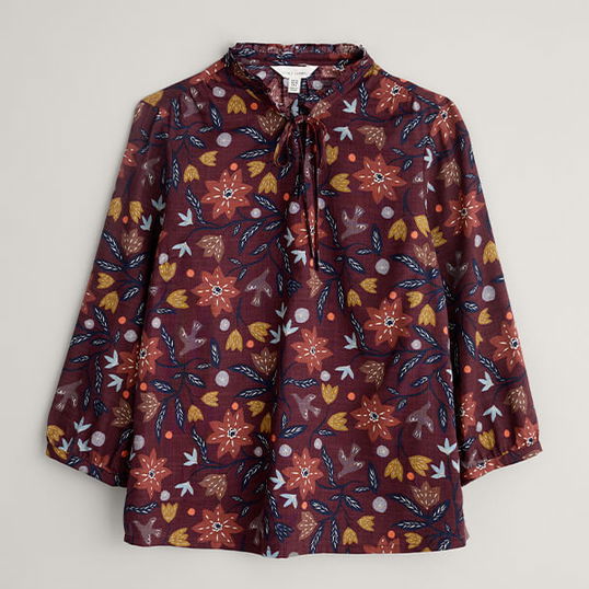 Seasalt Winnard Top Breon Floral Merlot