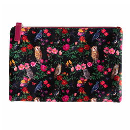 Heathcote & Ivory Nathalie Lete Forest Folk Large Velvet Wash Bag