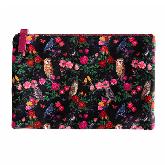 Heathcote & Ivory Nathalie Lete Forest Folk Large Velvet Wash Bag