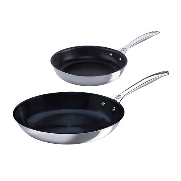 Le Creuset 3-Ply Stainless Steel Non-Stick Frying Pan Set 20cm & 26cm