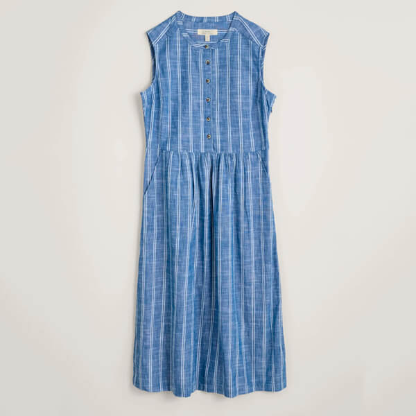 Seasalt Creek Cottage Dress Chesil Stripe Marine Size 16