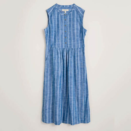 Seasalt Creek Cottage Dress Chesil Stripe Marine Size 16