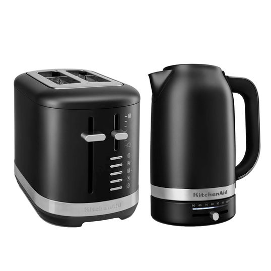 KitchenAid Breakfast Suite Matte Black 1.7L Kettle and 2 Slice Toaster Set