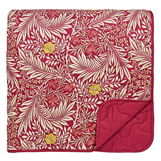 Morris & Co Larkspur 265x260cm Throw Crimson Red