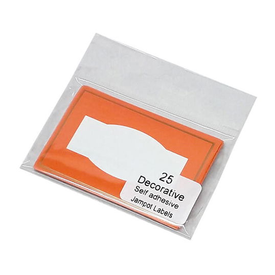 NJ Products Tangerine with Gold Border Jam Pot Labels