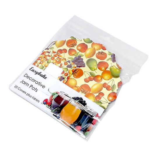 NJ Products Fruit Jam Pot Covers With Fruit Design Labels
