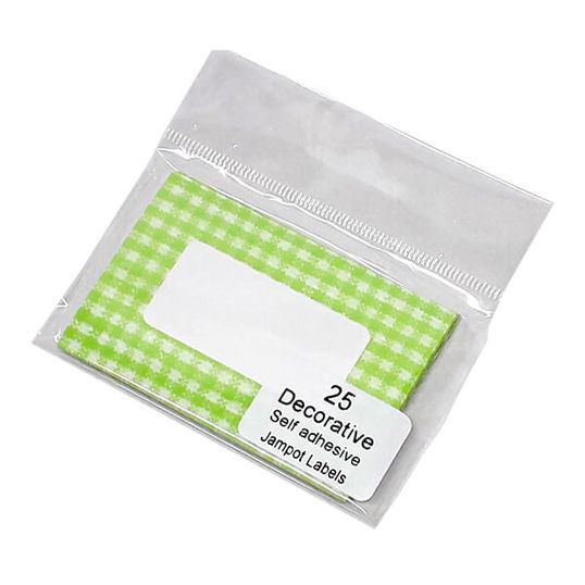 NJ Products Gingham Green Jam Pot Labels