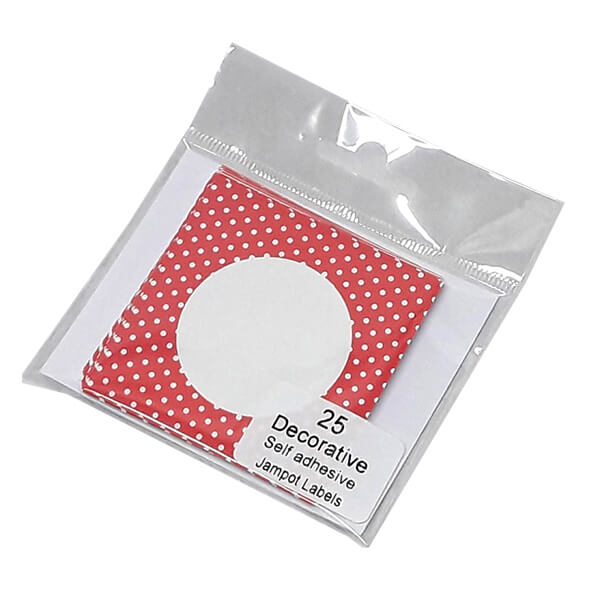 NJ Products Polka Dot Red Circular Jam Pot Labels