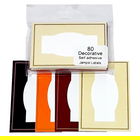 NJ Products Jar labels Pack 3 Border Purple, Bordeaux, Cream And Tangerine