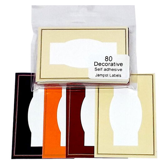 NJ Products Jar labels Pack 3 Border Purple, Bordeaux, Cream And Tangerine
