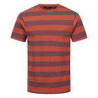 Regatta Mens Ryeden Stripe T-Shirt Baked Clay Dark Denim Stripe Size XL