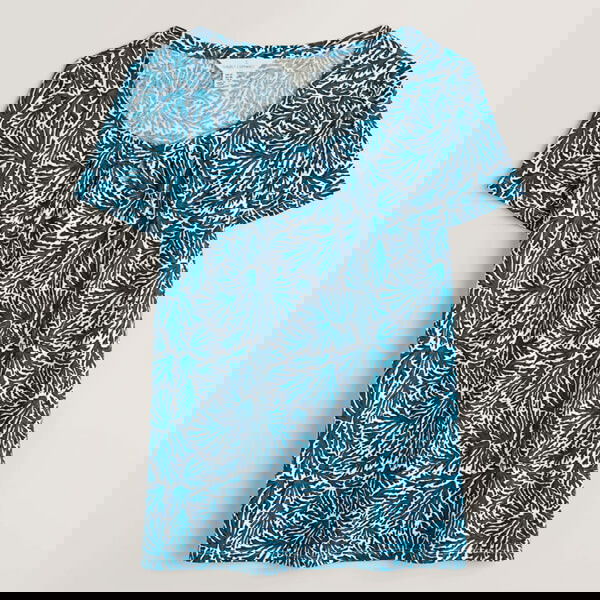 Seasalt Appletree Short Sleeve Top Flowing Seaweed Chalk Size 18