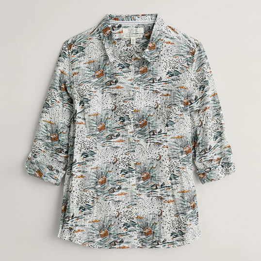 Seasalt Larissa Shirt Dawn Rise Chalk Size 24