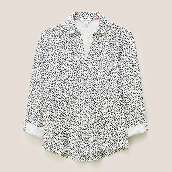 White Stuff Annie Jersey Shirt Ivory Multi