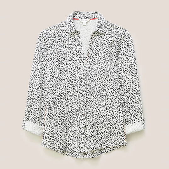 White Stuff Annie Jersey Shirt Ivory Multi