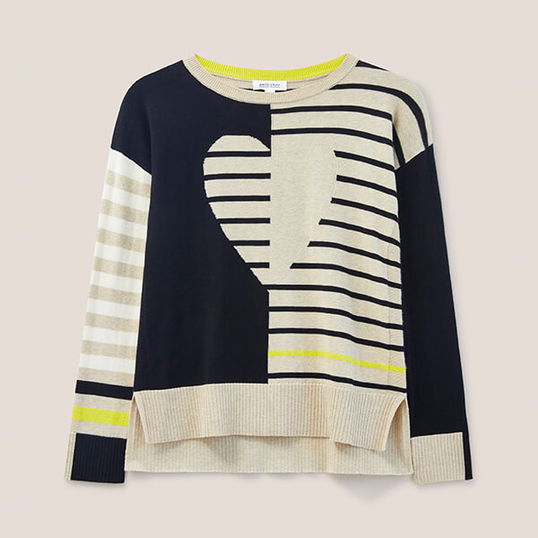 White Stuff Urban Heart Jumper Natural Multi