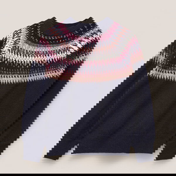 White Stuff Frankie Fairisle Jumper Dark Navy