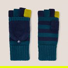 White Stuff Knitted Flip Mitt Navy Multi