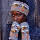 Pachamama Beehive Bark Headband & Handwarmers Set