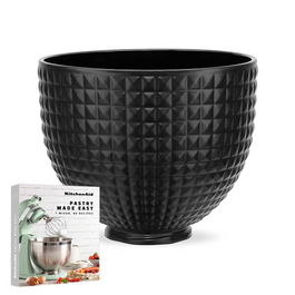KitchenAid Ceramic 4.8L Mixer Bowl Studded Black With FREE Gift