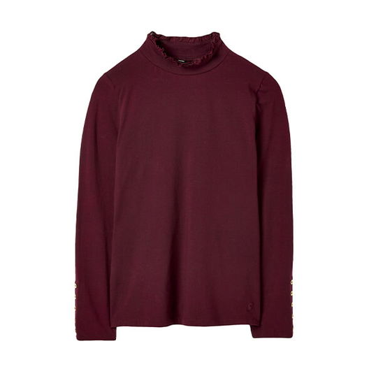 Joules Burgundy Amy Roll Neck Top