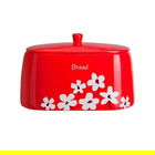 Floral Bread Crock Red By Argos