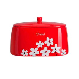 Floral Bread Crock Red By Argos